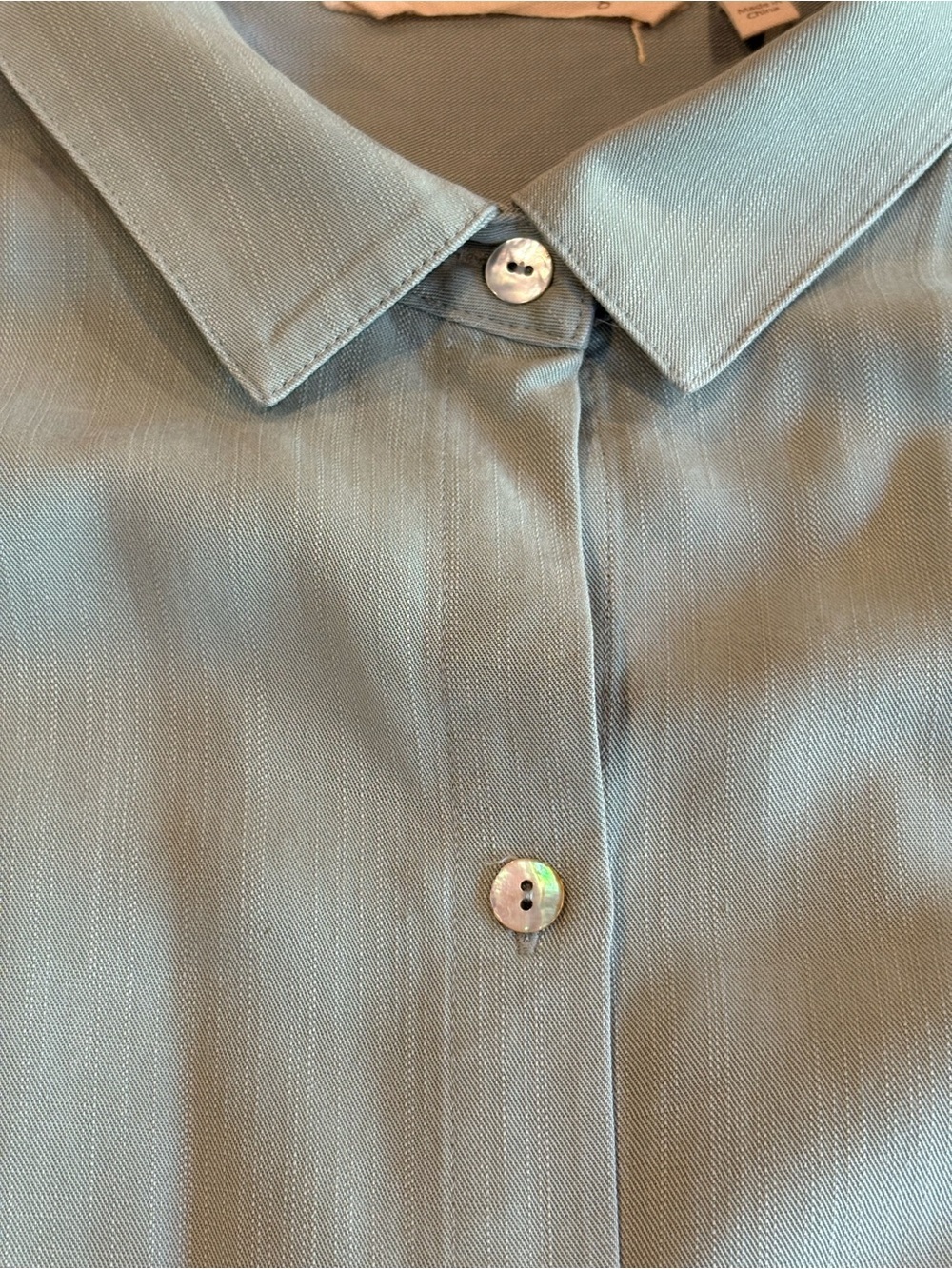 Soft Surroundings Je Veux TENCEL Light Sage Button-Up Shirt - Picture 7 of 7